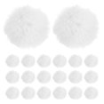 thumbnail image 1 of Uxcell 20-Pack Pompones de Piel Sintética, 2 Pulgadas/5 cm Bolas de Pompones Suaves y Esponjosas de Piel de Conejo Falsa con Bucle Elástico para Bricolaje [Blanco], 1 of 7