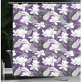 thumbnail image 4 of Ambesonne Floral Shower Curtain, Plumerias and Toucan Birds, 69"Wx84"L, Grey and White, 4 of 5