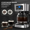 thumbnail image 3 of pupikeji 12-Cup Programmable Coffee Maker, Regular & Strong Brew Drip Coffee Machine for Home and Office, Glass Carafe, Pause & Serve, Auto Shut Off, Black & Stainless Steel, 3 of 9