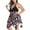 Black pink, variant on Women's Two Piece Deep V Neck Swimsuits Plus Size Mesh Swimwear Floral Skirted Bathing Suits