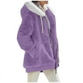 thumbnail image 1 of Winter Fashion Women's Coat New Casual Hooded Zipper Ladies Clothes Cashmere Autumn Women Fleece Jacket Solid Color Ladies Coats, 1 of 3