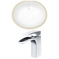 thumbnail image 1 of 19.5-in. W CUPC Oval Bathroom Undermount Sink Set In White - Chrome Hardware AI-22923, 1 of 1