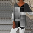 thumbnail image 4 of Birdeem Femmes Décontracté Manches Longues Col en V Hauts Blouse Ample T-Shirts Imprimés Blouse, 4 of 5