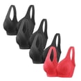 thumbnail image 1 of Timegard 4pc Bras for Women Front Closure Button High Support Ruched Breathable Comfort Everyday Bras, 1 of 5
