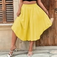 thumbnail image 2 of biudgviw Plus Size Capris for Women Loose Flowy Wide Leg Capri Pants Casual Elastic Waist Cropped Culottes Summer Clothes, 2 of 6