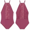 thumbnail image 3 of Victoria's Secret Pink Lace High Neck Cami Bodysuit Color Berry Size XSmall NWT, 3 of 3