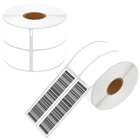 NineLeaf 2 Rolls Compatible for DYMO 30253 1-1/8 in x 3-1/2 in 2-up Address Barcode Labels, 700 Labels Per Roll