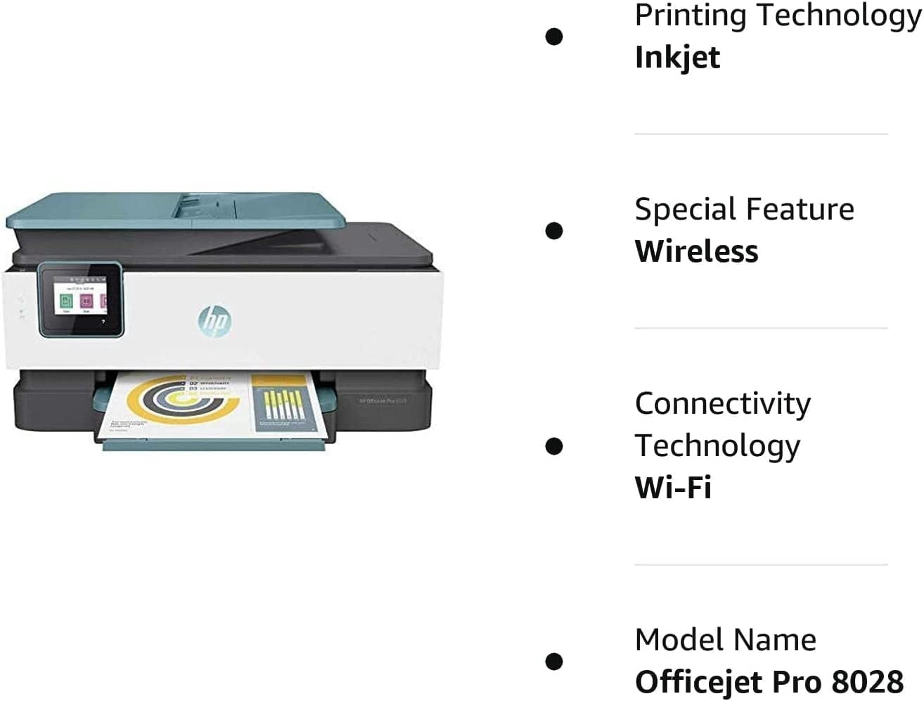 HP Officejet Pro 8028 All-in-One Printer Wireless Printer, Built-in Wifi via Mobile Device, Cloud-Based, 3UC64A (Sold without manufacturer warranty)