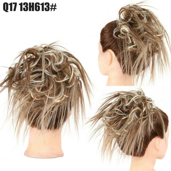 High Temperature Silk Synthetic Hair Bun Wig with Elastic Band for Effortless Style and Natural