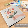 thumbnail image 4 of FORMRS 3 Ring Photo Album 4"x6" Self Adhesive Large Capacity PU Leather Cover, Yellow Cute Flower, 4 of 8