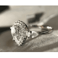 thumbnail image 4 of HeartsAndYou 4ct Pear Cut Moissanite Dual Halo Engagement Ring for Women 18k White Gold over Silver Pear Accent, 4 of 4