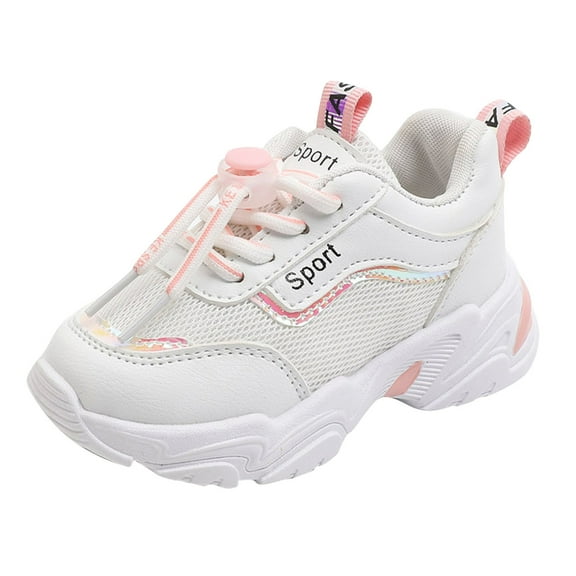 Quealent Kids Sneakers Boys Girls Lace-up Tennis Shoes Unisex-Child Lightweight Breathable Walking Shoes (Pink,10 Little Kid)