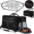 thumbnail image 6 of DAKOMM 65L Duffle Bag with Shoes Compartment, 24" Foldable Travel Duffel Bags for Men Women, Large Packable Travel Bag Water Repellent & Tear Resistant, Overnight Weekend Bag for Men (Black), 6 of 8