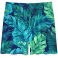 thumbnail image 4 of NICKSUN Shorts de Pyjama Amusants pour Hommes, Bas de Pyjama Courts Doux avec Poches, Feuille Verte Tropicale, S, 4 of 6