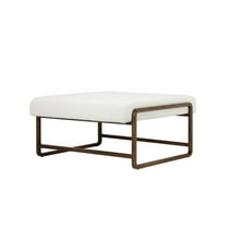 Shatana Home Cole Coffee Table in Brass with Ivory Boucle