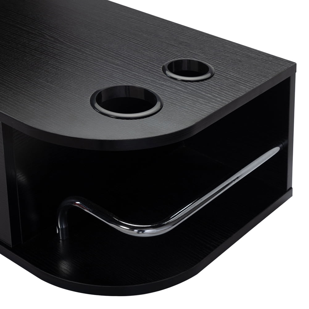 Kepooman Wall-Mounted Drop-Leaf Table, Heavy Duty Wall Mount Table Kitchen, Barber Styling Station, Salon Equipment with Locking 2 Drawers, Black Kepooman Wall-Mounted Drop-Leaf Table, Heavy Duty Wall Mount Table Kitchen, Barber Styling Station, Salon Equipment with Locking 2 Drawers, Black