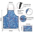 thumbnail image 3 of Blue Paisley Pattern Apron-Garden Aprons for Women with Pockets-Cotton Linen Waterproof Kitchen Cooking Gardening Aprons Adjustable for Kitchen,Cooking,BBQ and Salon 33x27 Inch, 3 of 7