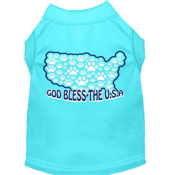 Pet Dog Cat Shirt Screen Printed, "God Bless The USA"