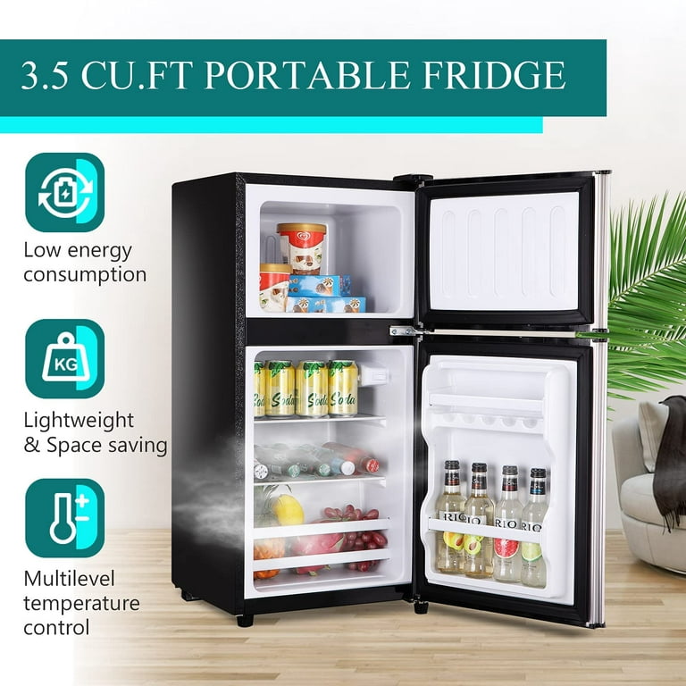 Krib Bling 17.5 in. 3.5 Cu.Ft. Compact Mini Refrigerator in Black with Top Freezer