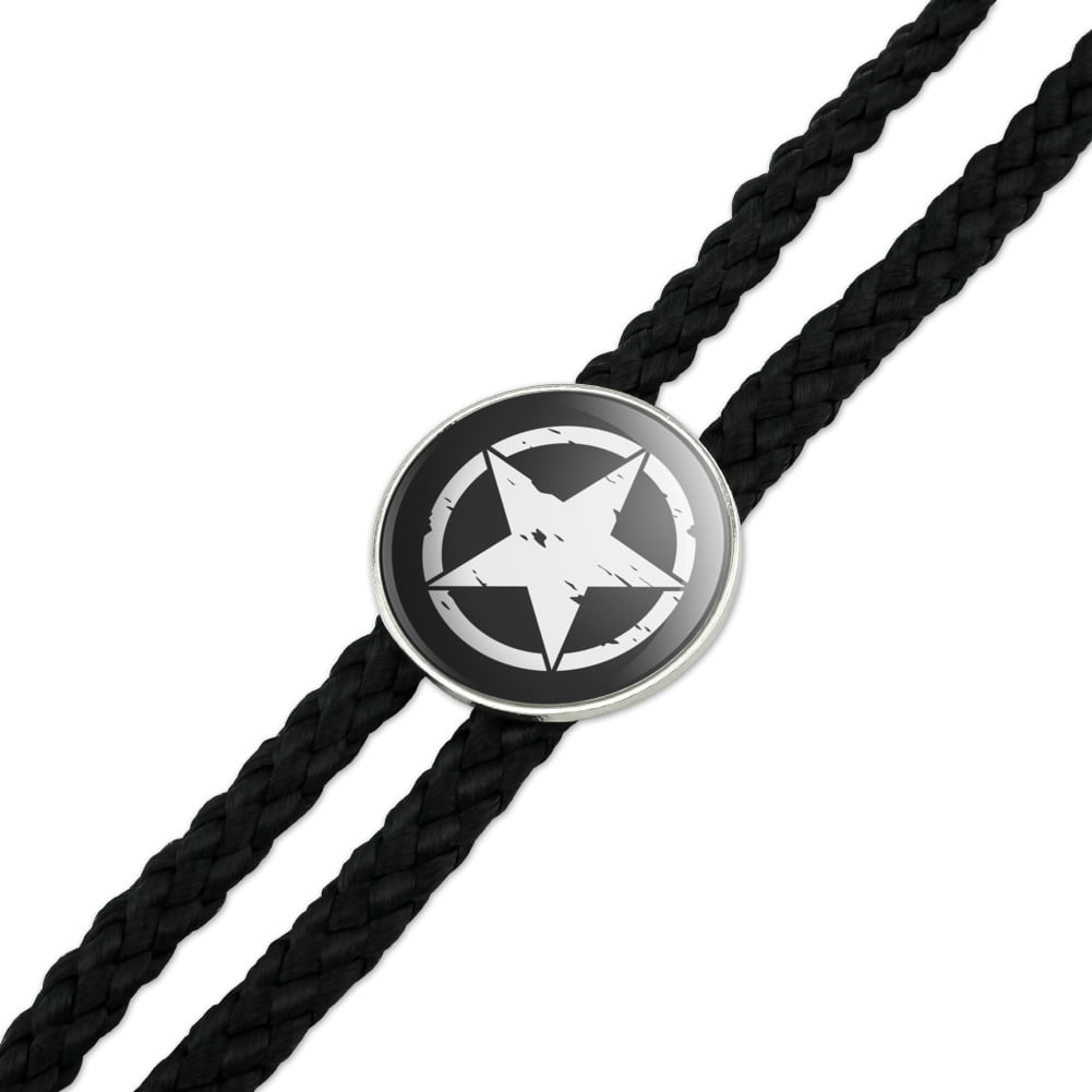 Oscar Mike On Mission Move Vintage Military Star Western Southwest Cowboy Necktie Bow Bolo Tie
