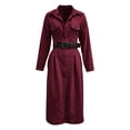 thumbnail image 5 of Qepwscx Cocktail Dresses for Women 2026 Elegant Classy Long Sleeve Formal Midi A Line Flowy Modest Party Dress With Belt M, 5 of 5