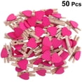 thumbnail image 2 of 50 Uds Mini Clips de madera pinzas para la ropa Clips artesanales con corazones para decoración del Día de San Valentín para fiesta de boda, 2 of 8