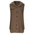 thumbnail image 4 of DHFJKG Womens Fuzzy Longline Vest Coat Mediun Length Sleeveless Turndown Collar Button Down Loose Fit Jacket Casual Commute Fall Winter Cozy Outerwear, 4 of 5