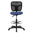 thumbnail image 5 of Mid-Back Navy Blue Mesh Drafting Chair with Back Height Adjustment, 5 of 5