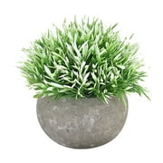 TIMIFIS Fake Plant Artificial Plants Plastic Fake Mini Green Grass Flower Topiary Shrubs Office Decor - Fall Savings Clearance