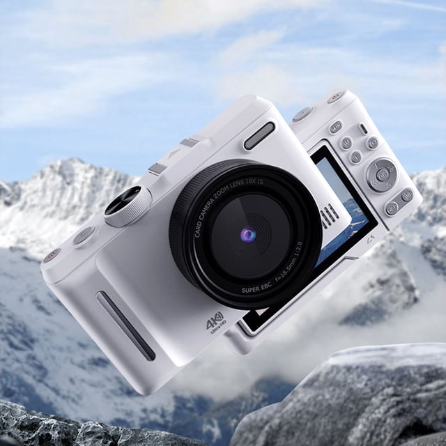 Cámara digital 1080P para fotografía, enfoque automático, pantalla abatible de 3 pulgadas y 180 grados, resistente a vibraciones de 18 aumentos, cámara compacta para videoblogs y cámaras digitales.