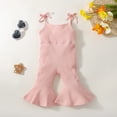 thumbnail image 2 of Vedolay Girl Romper Girls Off Shoulder Jumpsuit Romper Little Girls One Piece Leaf Summer Pants Hawaii Beach Clothes Outfit,Pink 2-3 Years, 2 of 3