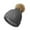 Dark Gray, variant on Mikilon Unisex Puffball Knitted Plus Velvet Hats Functional Versatile Thicken Skiing Hats Outdoor Warm Hats