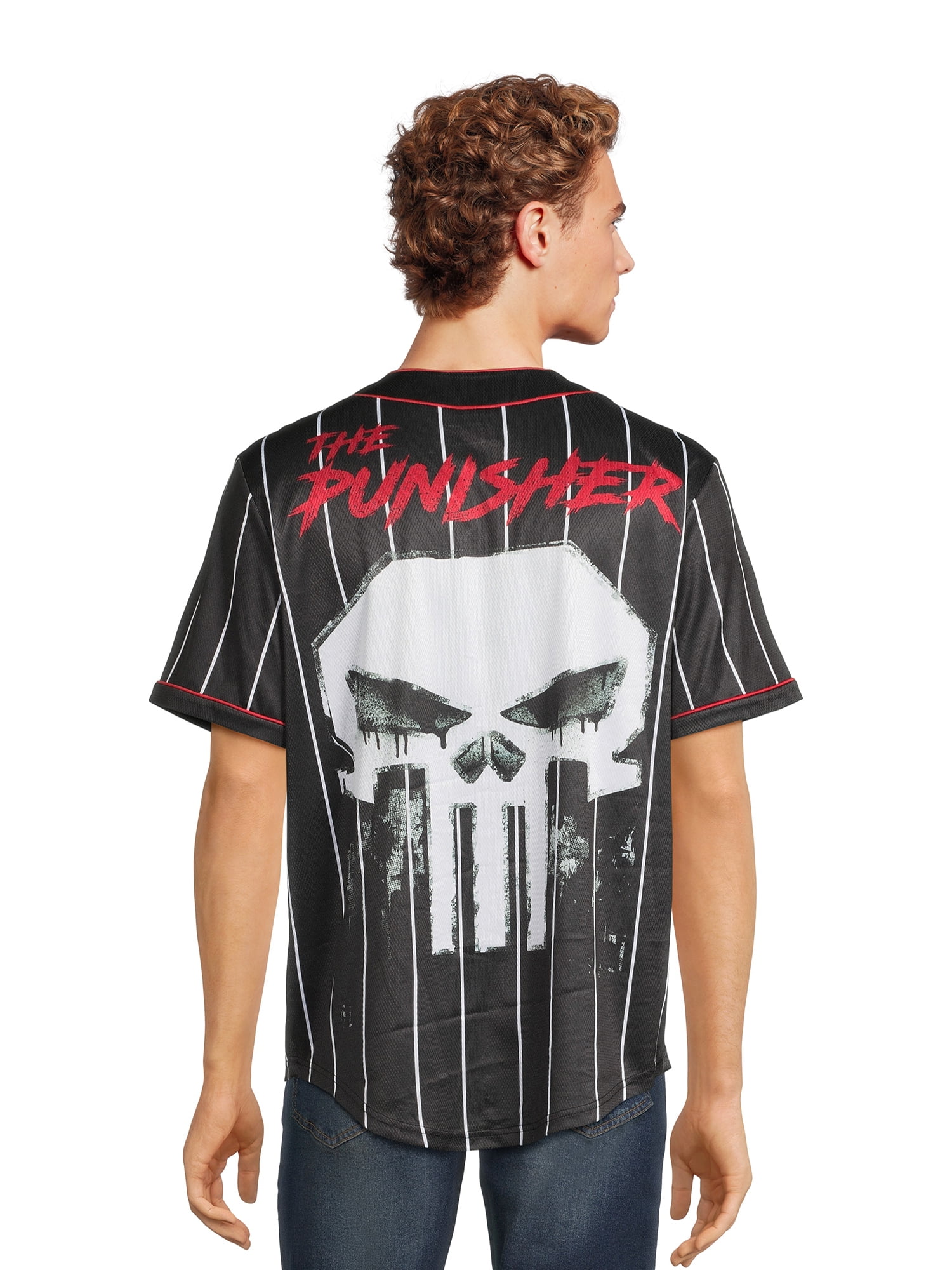 Marvel's Punisher Men's Graphic Baseball Jersey with Short