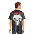 thumbnail image 3 of Marvel’s Punisher Men’s Graphic Baseball Jersey with Short Sleeves, Sizes S-3XL, 3 of 5