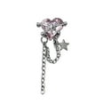 thumbnail image 5 of dianhelloya Heart Chain Nail Art Jewelry Nail Art Rhinestones with Heart Chain Tassel Chain Crooked Heart Alloy Jewelry Star Pendant Silver Chain for Beautiful, 5 of 6