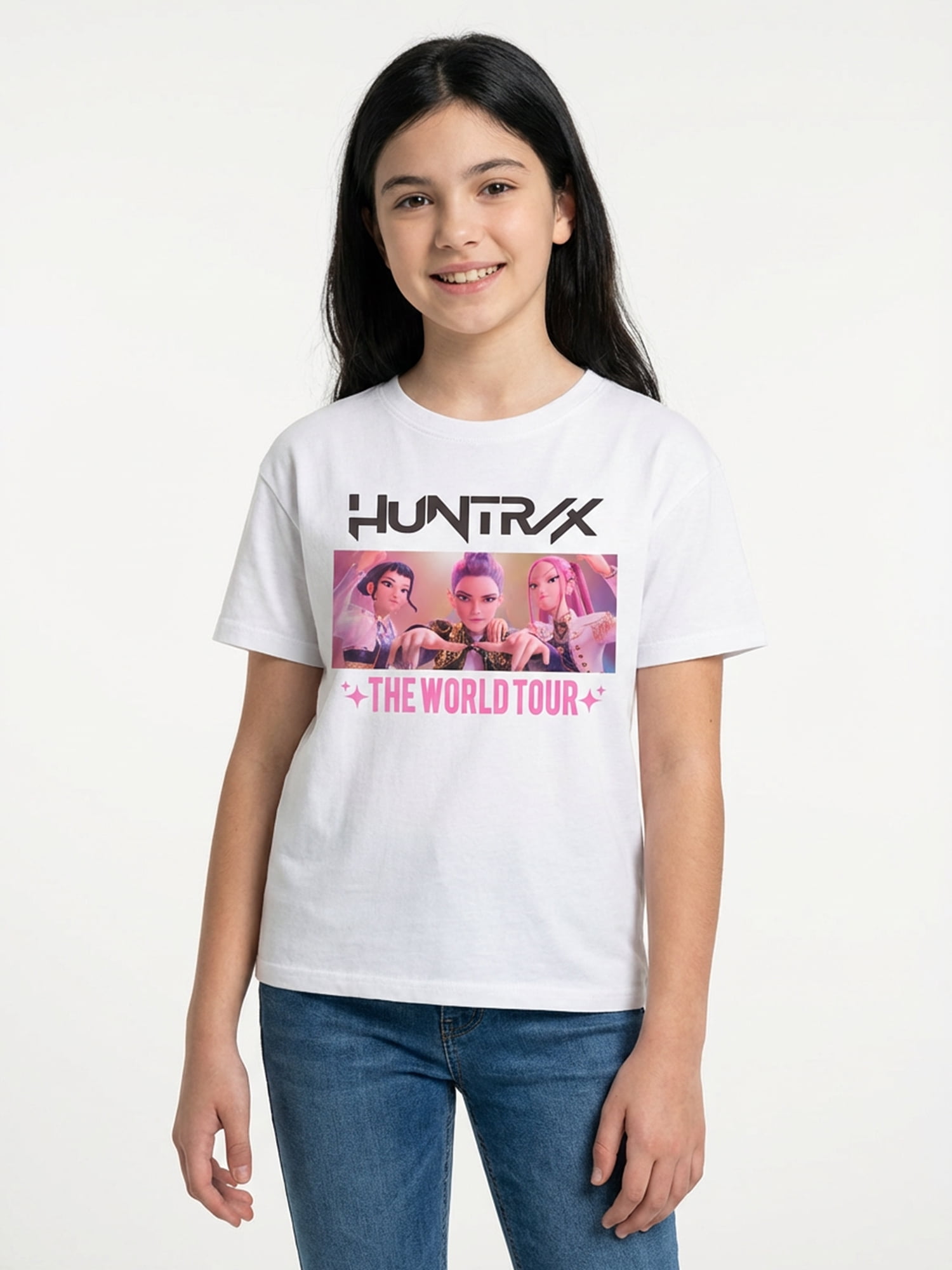 KPop Demon Hunters, Girls' & Big Girls' Graphic T-Shirt, World Tour Shots, Sizes 4-16