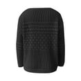 thumbnail image 6 of cfhntfmh Women's Fall Long Sleeve Sweaters Crochet Crew Neck Solid Color Knit Pullover Hollow out Sweater Tops（Black,Large), 6 of 6