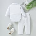 thumbnail image 4 of Ketyyh-chn99 Baby Boy Christmas Outfit Baby Boy Clothes Suit Infant Gentleman Outfits Formal Dress Shirt+Bowtie+Vest+Pants Set Baby Wedding for 9-12 Months,White, 4 of 5