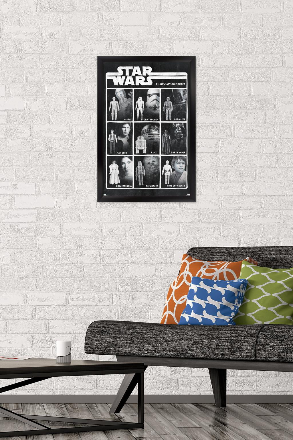 Star Wars: Saga - Action Figures Wall Poster, 14.725" x 22.375", Framed