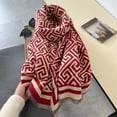 thumbnail image 3 of Bufanda cálida con estampado de invierno 2024 para mujer, pashmina de cachemira, bufandas de doble cara, chales, manta gruesa para mujer, bufanda, estola, Echarpe, 3 of 5