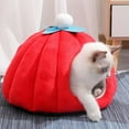 thumbnail image 4 of Cat Bed Cave Cat House Hut Base antideslizante Felpa Calentamiento Cat Igloo Totalmente cerrado L Zulema cama de gato de peluche, 4 of 8