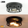thumbnail image 3 of GCGAFUL 10.8" Farmhouse Flush Mount Ceiling Light, 2-Light Vintage Round Black Ceiling Light for Kitchen Bedroom Hallway, 3 of 11
