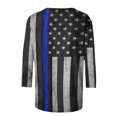 thumbnail image 5 of Camiseta estampada a la moda para mujer, blusa de manga 3/4 de longitud media, cuello redondo, camisetas informales Pompotops  FGAJ2479, 5 of 5