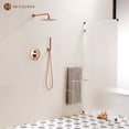 thumbnail image 2 of Mondawe 10 inch Round Rain Shower Faucet Wall Mount 2-function Shower System with Handheld Shower, 2 of 8