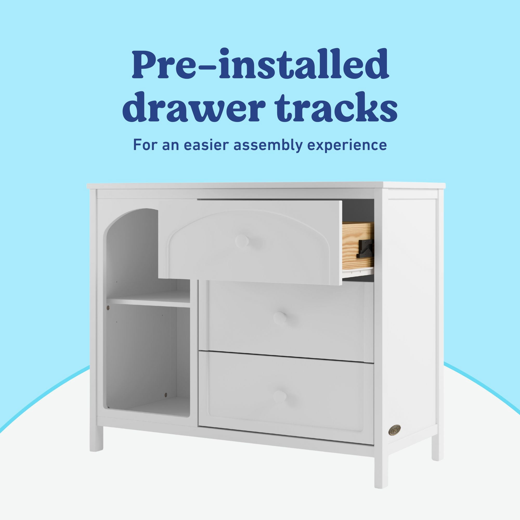 Graco Olivia 3 Drawer Combo Dresser, White