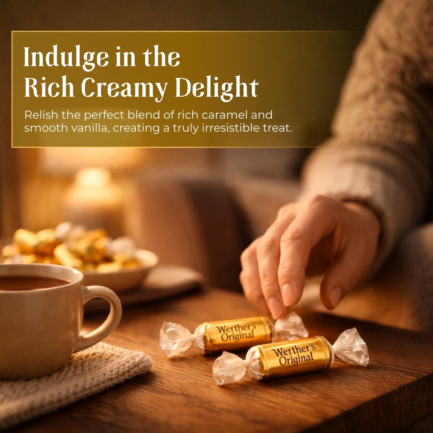 Bulk Werthers Original Hard Candy | Bulk Candy Individually wrapped | Werthers Caramel Candy | 1 lb Individual Flavor Bag | Ships in an Aromatik™ Resealable Pouch (Vanilla Crème)