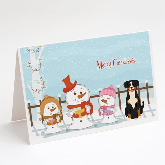 Merry Christmas Carolers Entlebucher Greeting Cards and Envelopes Pack of 8