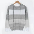 thumbnail image 4 of Womens Casual Long Sleeve Crew Neck Pullover Striped Color Block Loose Knitted Patchwork Sweater Jumper Tops, 4 of 5