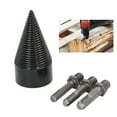 thumbnail image 1 of Carbon Steel Wood Splitter Bit, Electric Firewood Log Splitter Bit Set with 3Pcs Removable Shanks, High Hardness Logging Tool with Ti Coating, Efficient Splitter for Oak, Walnut,, 1 of 7