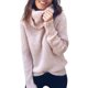 thumbnail image 2 of Sexy Dance Jersey suéteres de punto de Color sólido suéter de manga larga prendas de punto Jumper Tops mujeres cuello alto cálido, 2 of 6